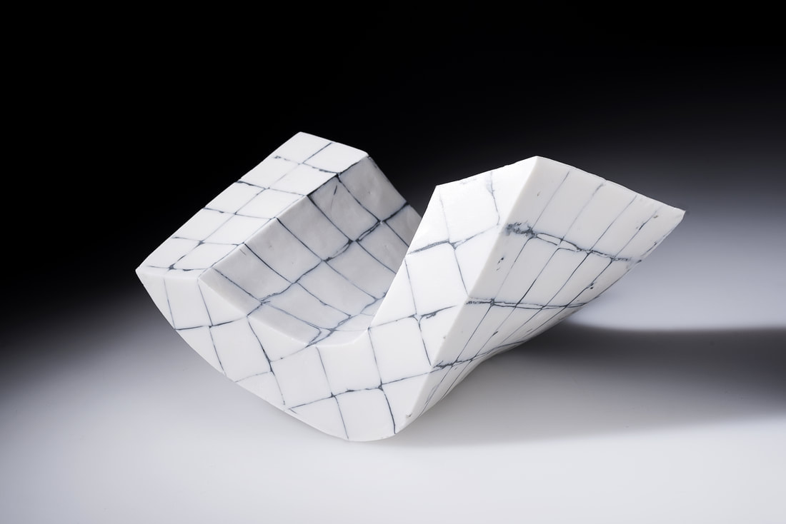 Topology Series. Carved Sculpted porcelain sculpture. Anne Butler Ceramics