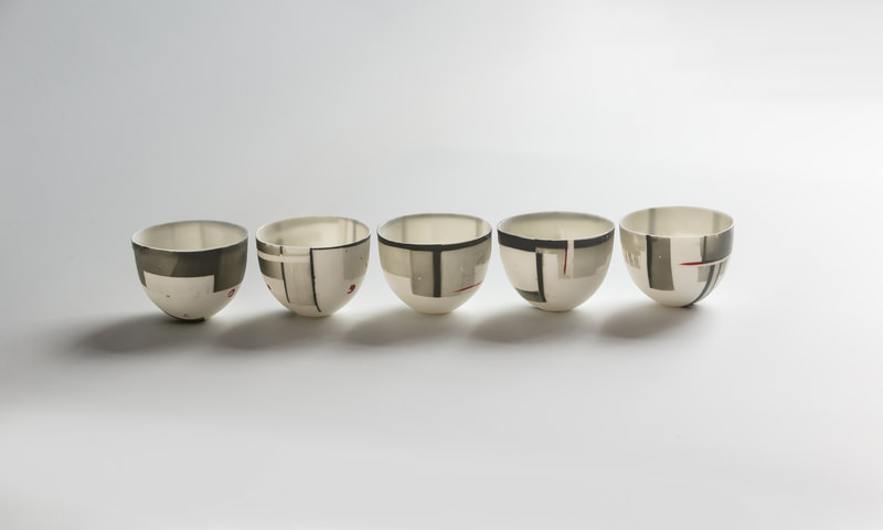 Eclipse Bowls, Porcelain. 8cm. Anne Butler Ceramics